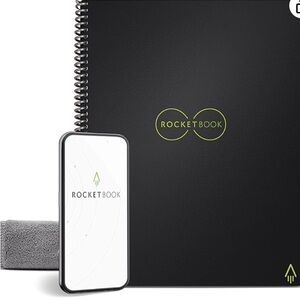 Rocketbook Core Reusable Spiral Notebook, Letter Size 8.5x11, Black